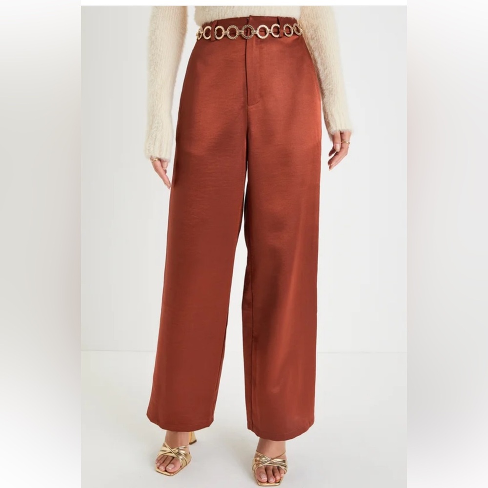 Lulu's Rust Wide-Leg Pants
